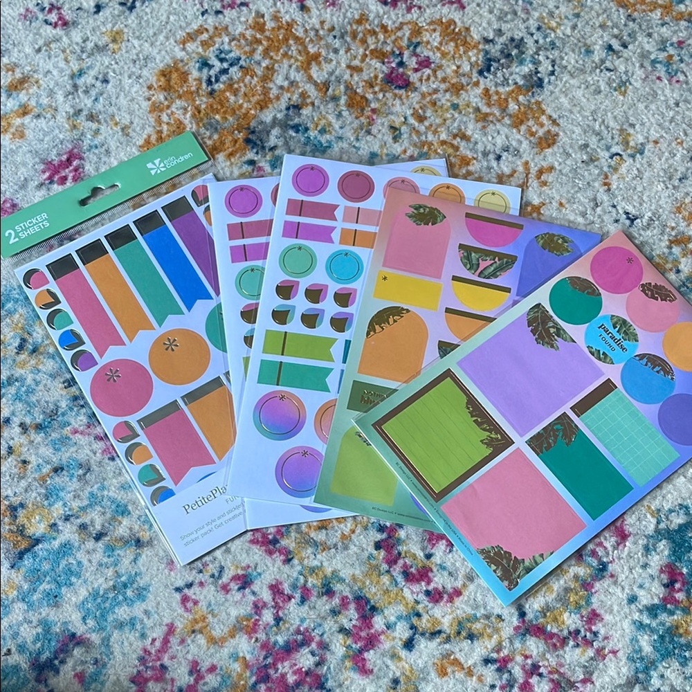NWT Erin Condren Colorful Sticker Sheets Set